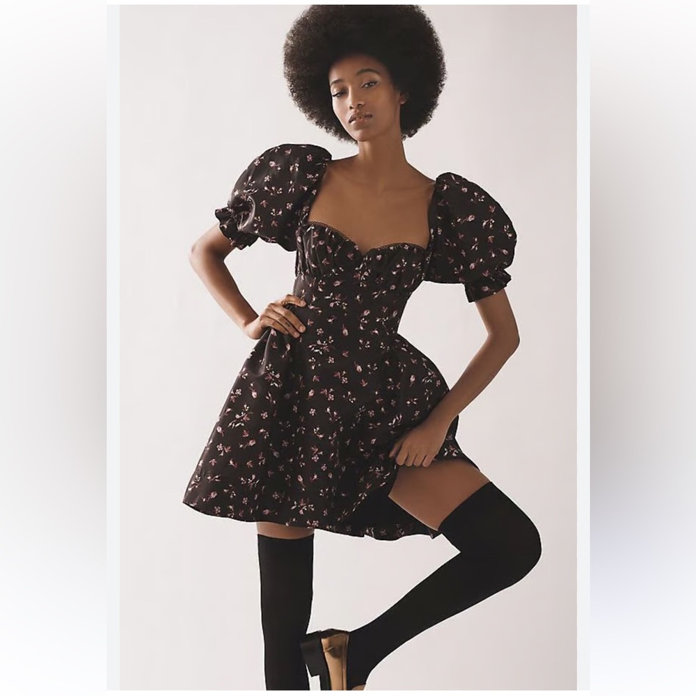 NWT Anthropologie MAEVE Puff Sleeve Mini Dress Sz XS